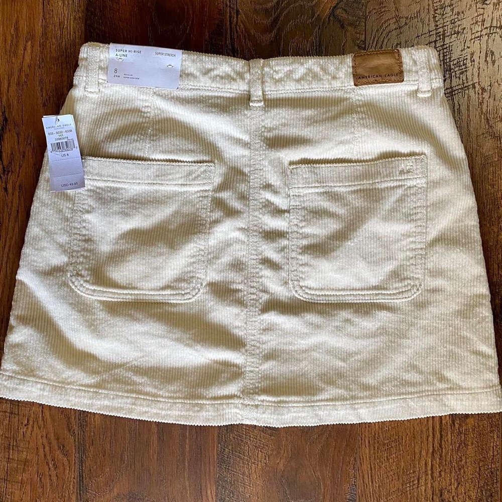 American eagle Cream corduroy skirt